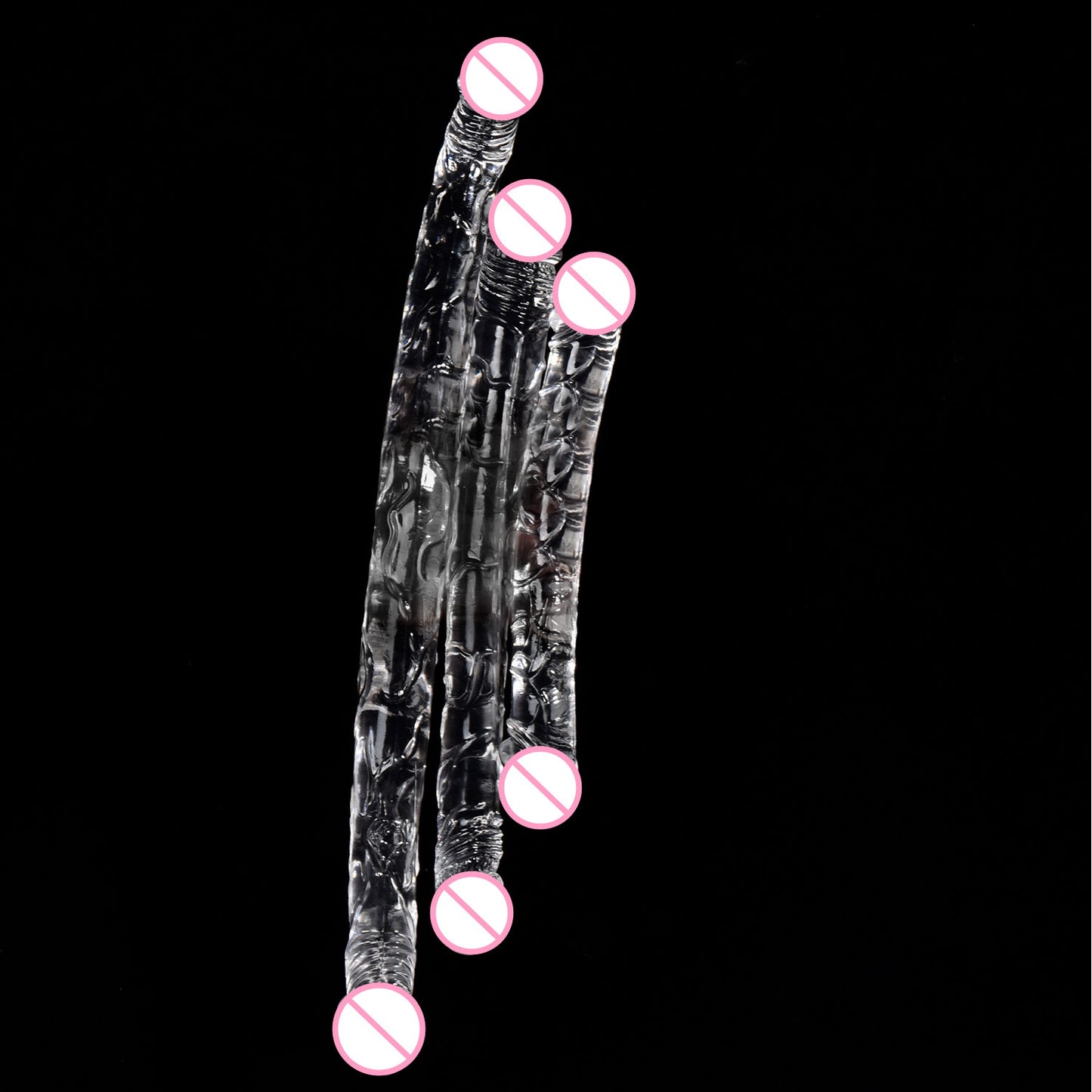 Cross-border double-headed penis simulation gay lesbian with extended transparent dildo color masturbator stick adult products