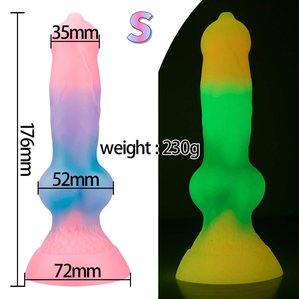 luminous dog dick five-piece set mixed color simulation penis oversized special-shaped simulation animal dildo for women