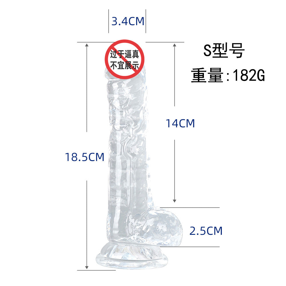 Masturbator female simulated penis sex toys manual dildo phantom transparent crystal TPE foreign trade hot sale