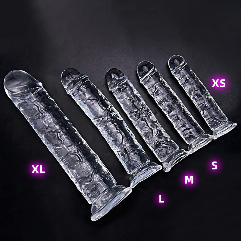 Cross-border hot sale Transparent crystal simulated penis Female dildo Egg-free penis Anal plug Masturbator Adult products