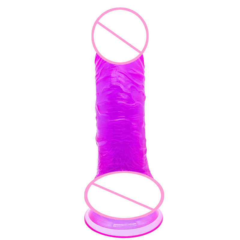Small penis curved upturned transparent crystal dildo G-spot female dildo PVC simulation penis Dildo