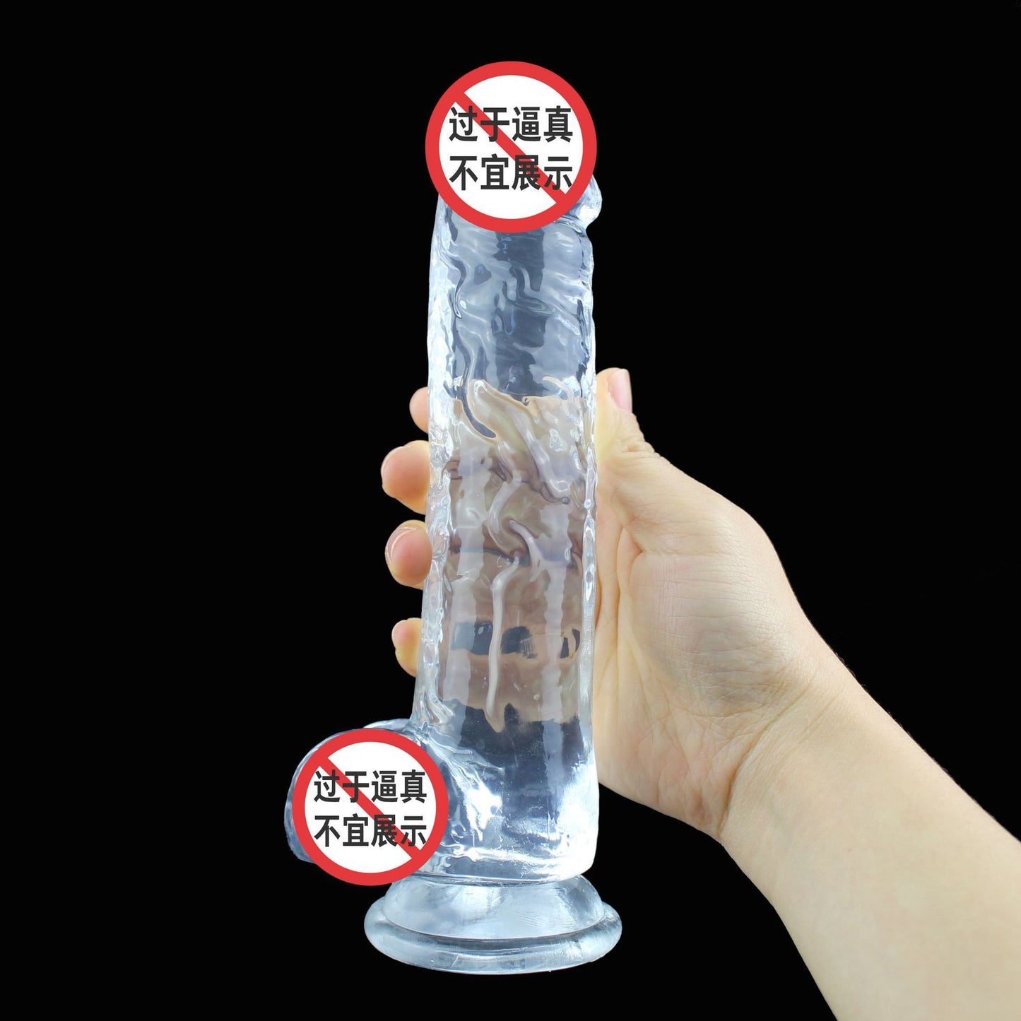Masturbator female simulated penis sex toys manual dildo phantom transparent crystal TPE foreign trade hot sale