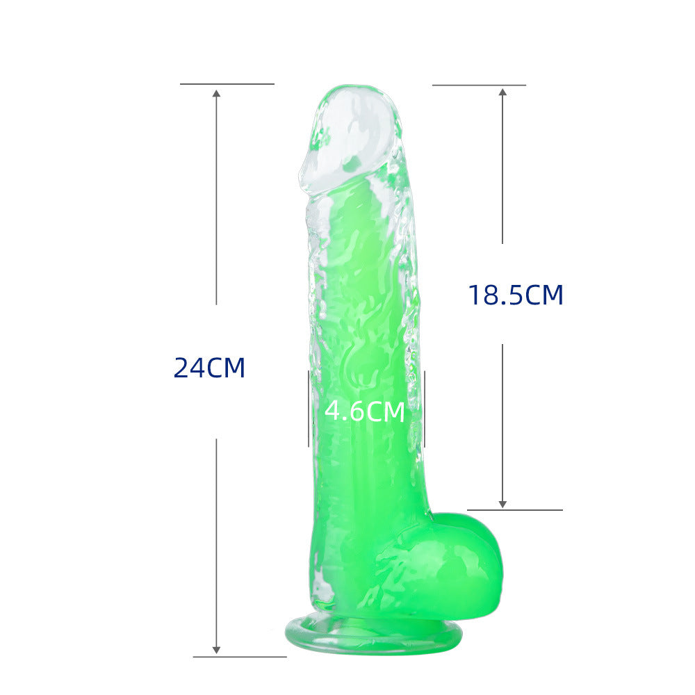 New double-layer two-color phantom simulation penis series fluorescent green phosphor female dildo Amazon hot-selling