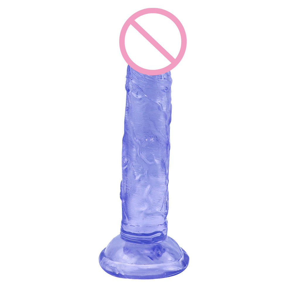 Love Spring Little Prince Egg-free Simulation Transparent Color Crystal Small Dick Adult Masturbator Sucker Dildo