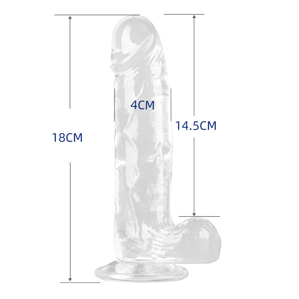 Fun simulation penis female masturbation dildo injection molding process transparent crystal white TPE soft rubber factory supply