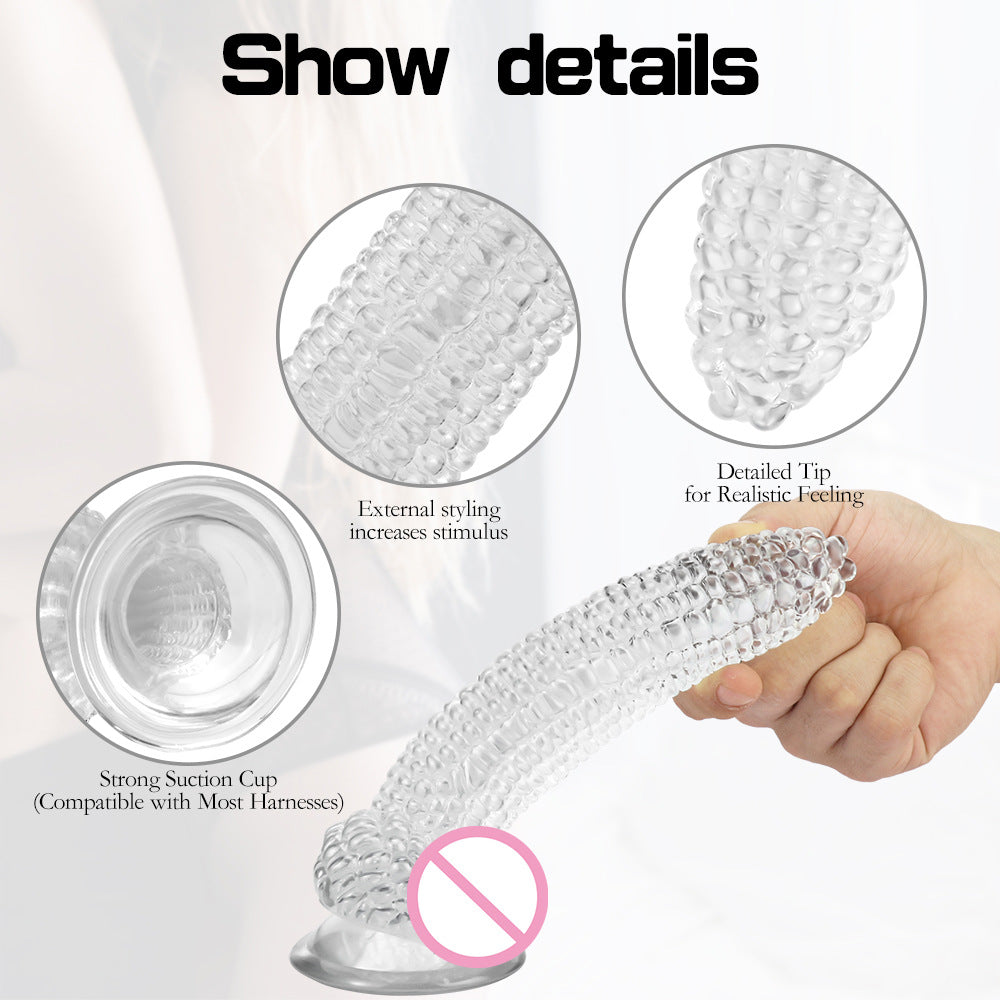 Simulated corn penis fake chicken fake penis particles g point stimulation female masturbator backyard anal plug sex toys