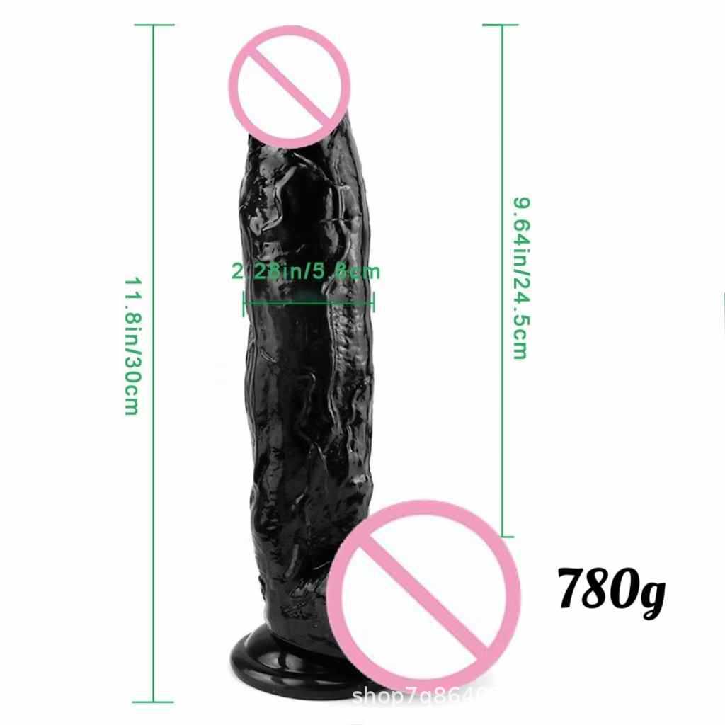 Black oversized thick and long Amazon artificial penis dildo big penis anal plug female masturbator adult products