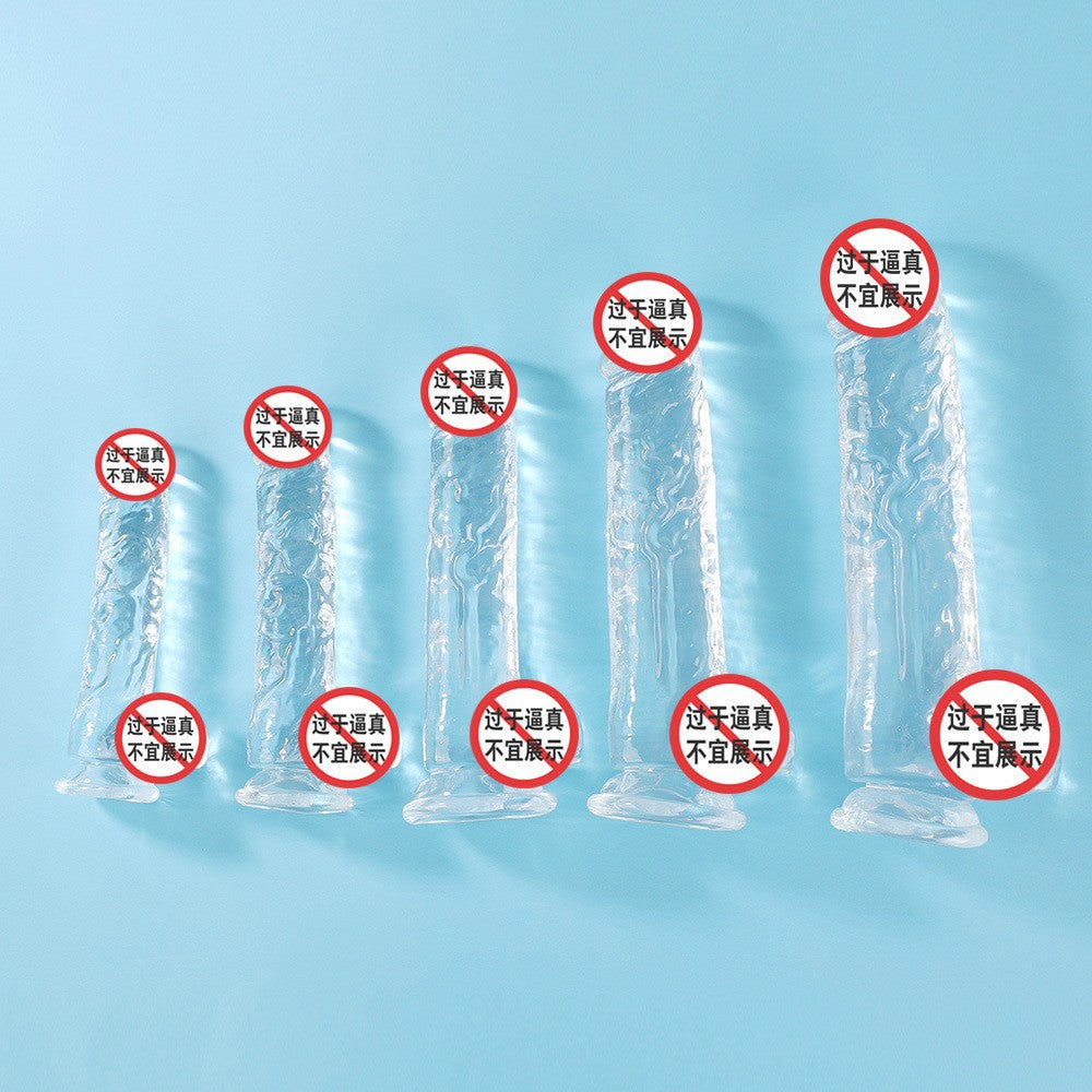 Masturbator female simulated penis sex toys manual dildo phantom transparent crystal TPE foreign trade hot sale