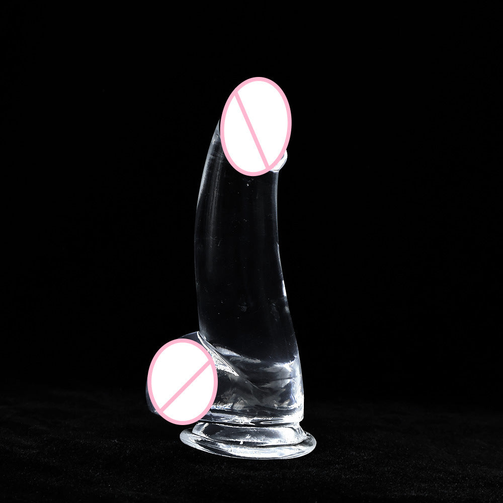 Multicolor crystal penis women's transparent masturbation stick large medium small color sliding surface simulation dildo adult products
