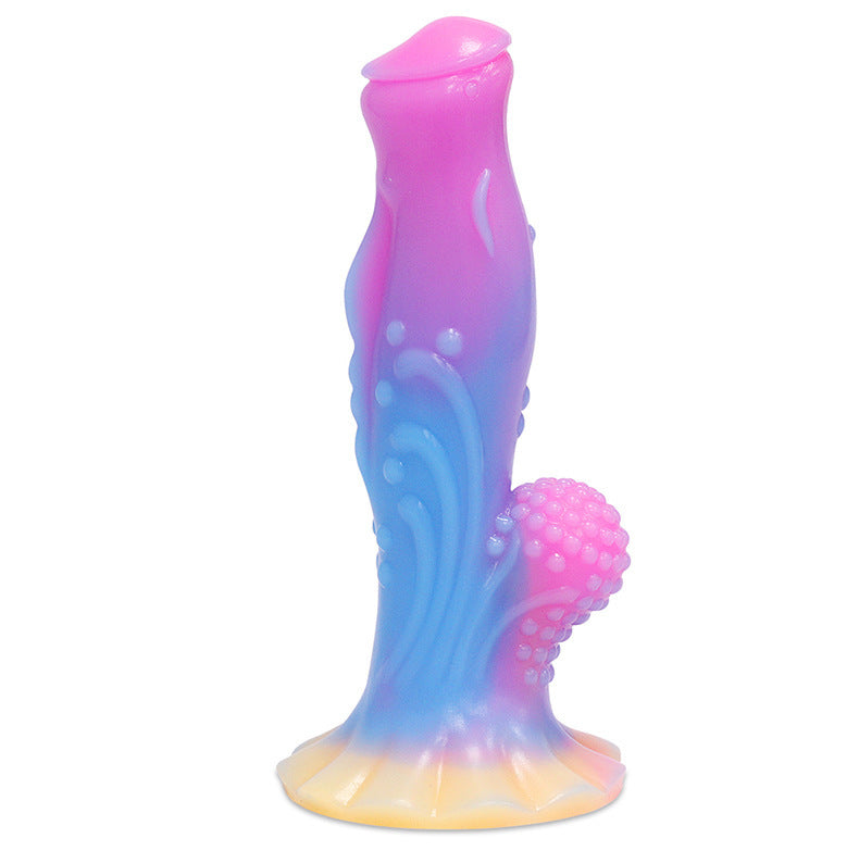 Color luminous liquid silicone simulation penis soft meat forced real and fake penis female masturbation appliance adult products