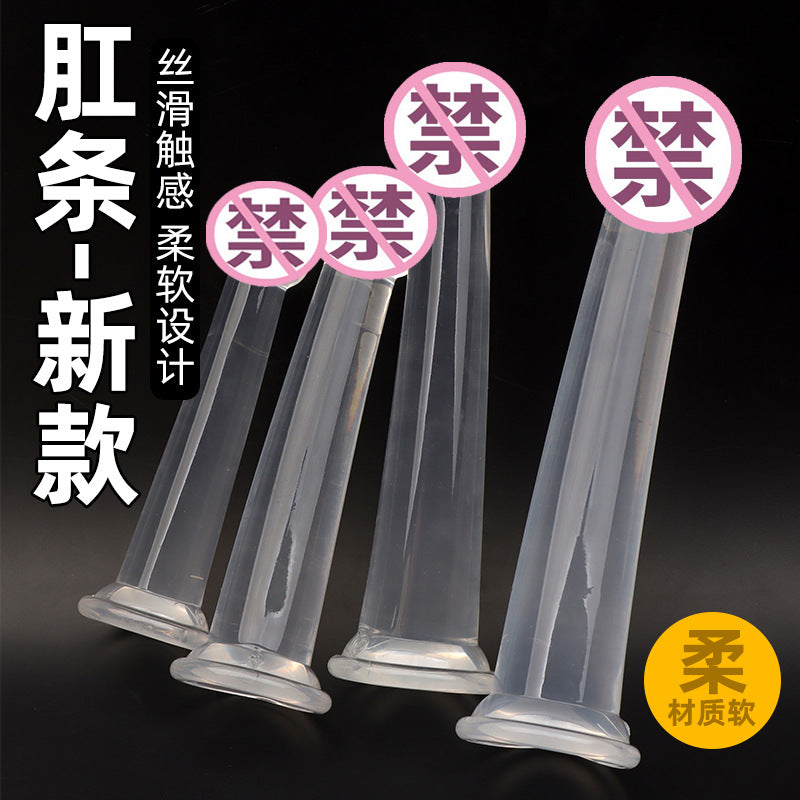 Anal strip transparent silicone crystal simulation large, medium and small female masturbation stick dildo penis sex products