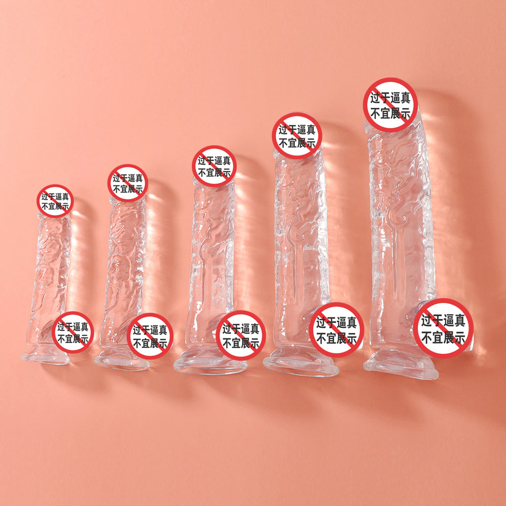 Masturbator female simulated penis sex toys manual dildo phantom transparent crystal TPE foreign trade hot sale