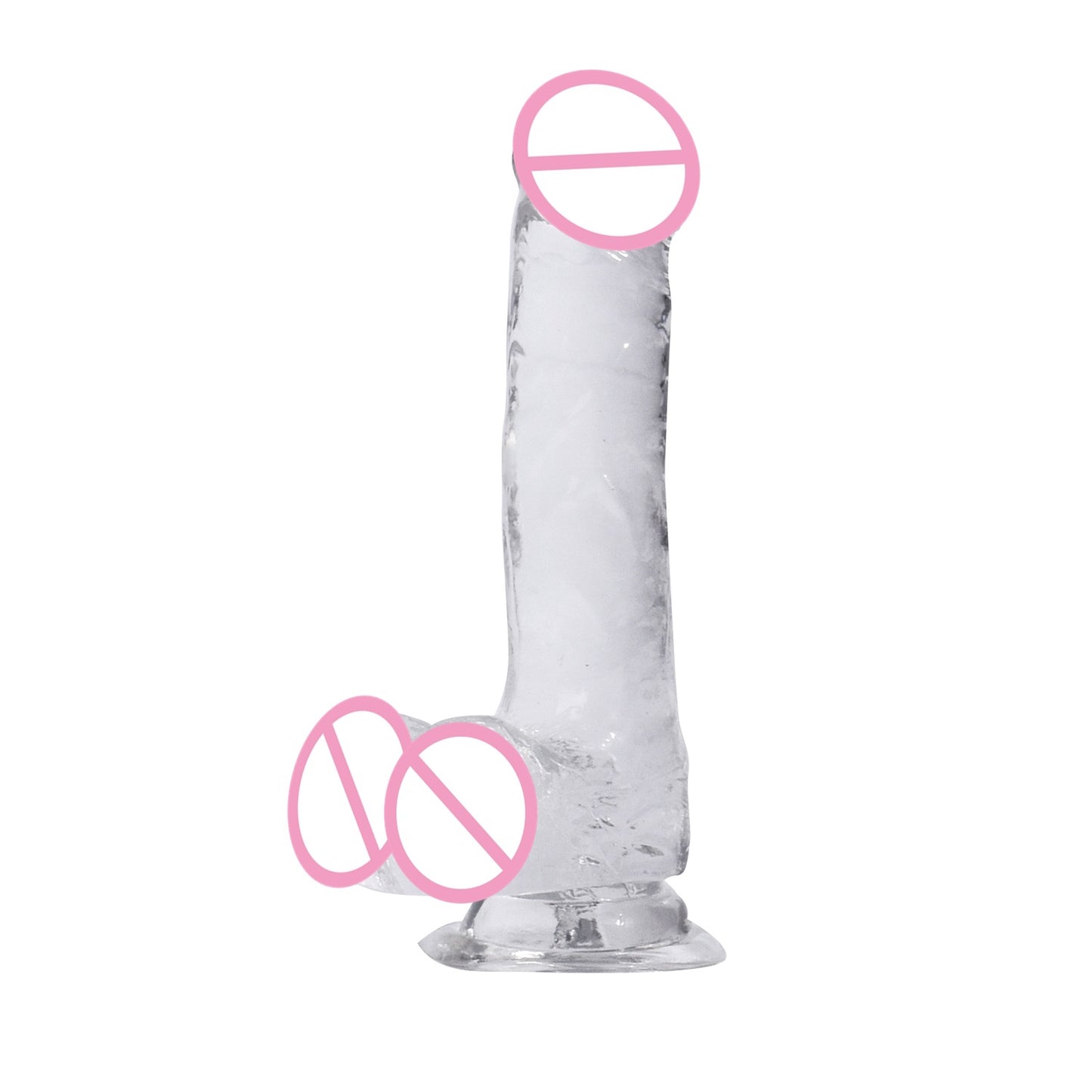 Female simulated penis crystal transparent dildo, adult female masturbator stick hot sale