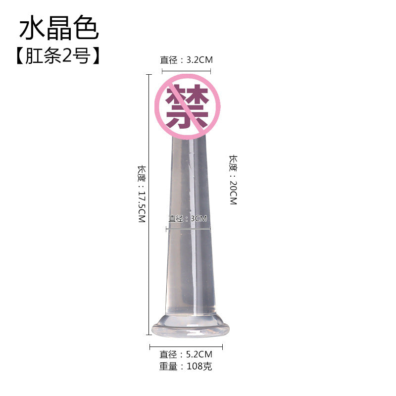 Anal strip transparent silicone crystal simulation large, medium and small female masturbation stick dildo penis sex products