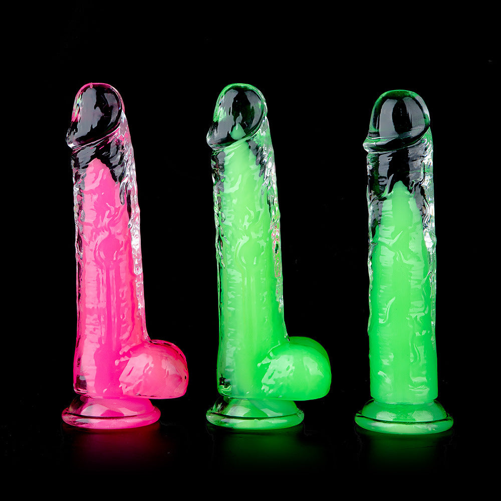New double-layer two-color phantom simulation penis series fluorescent green phosphor female dildo Amazon hot-selling