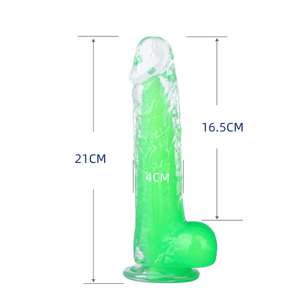 New double-layer two-color phantom simulation penis series fluorescent green phosphor female dildo Amazon hot-selling