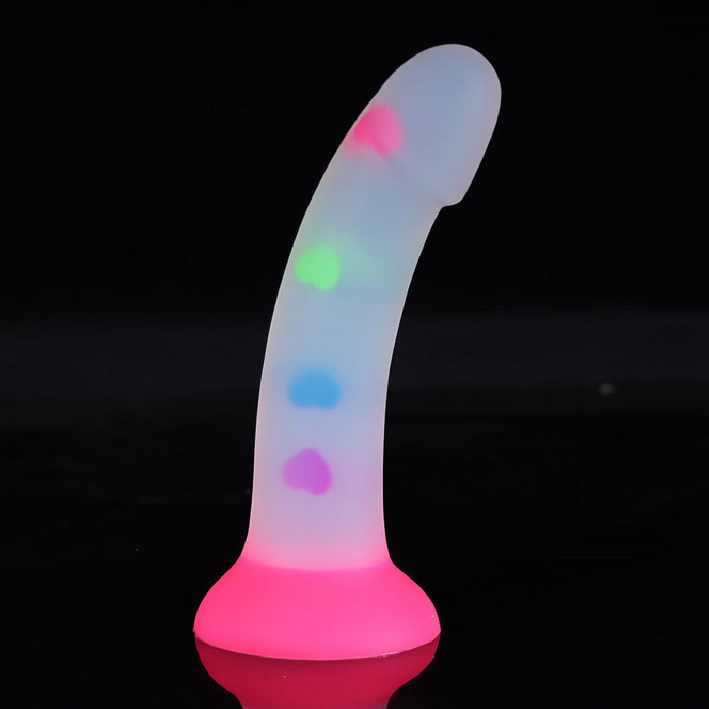 Jelly love luminous egg-free simulated penis male and female orgasm mixed color colorful silicone dildo sex products
