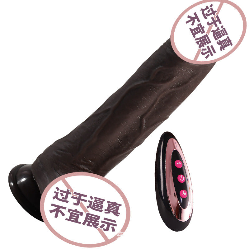 Xianji real muscle tyrant black artificial penis electric dildo telescopic heating female masturbation adult sex toys