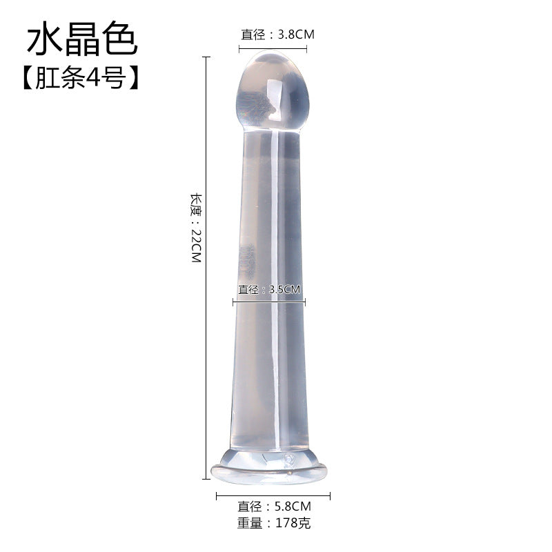 Anal strip transparent silicone crystal simulation large, medium and small female masturbation stick dildo penis sex products