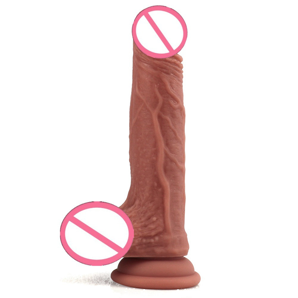 Zhongba Wang liquid silicone simulation penis foreskin female fun fake penis male root jj adult fun masturbator