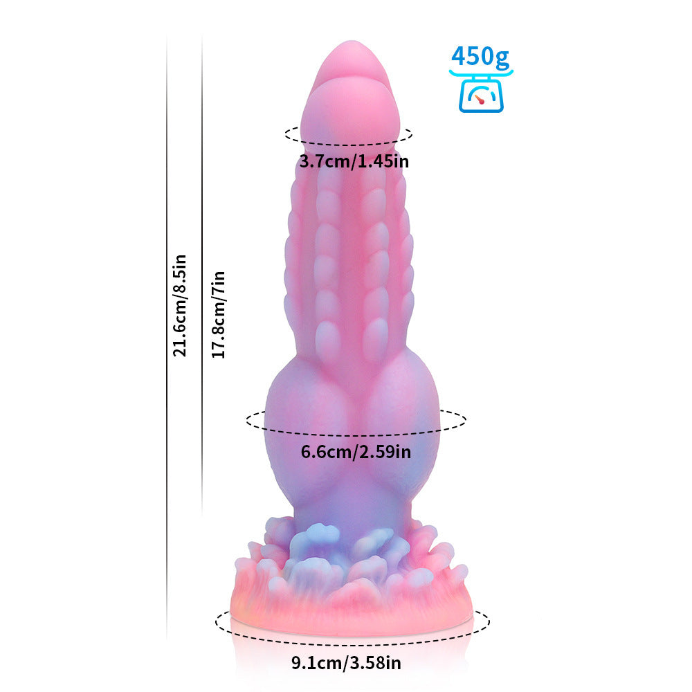 Color luminous liquid silicone simulation penis soft meat forced real and fake penis female masturbation appliance adult products