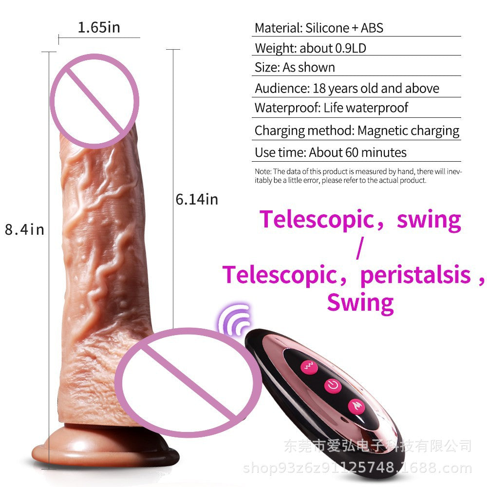 Foreign trade hot-selling simulation dildo telescopic vibration women's soft meat realistic masturbator adult fun cross-border products