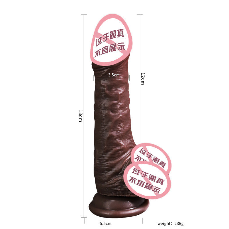 Leather simulation penis suction cup manual dildo liquid silicone soft meat female masturbation instrument sex products