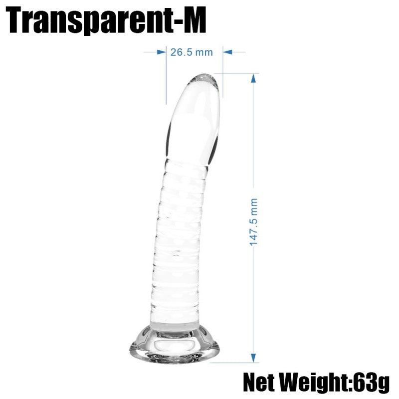 Threaded simulation penis anal plug transparent masturbator crystal dildo jj suction cup penis backyard SM adult products
