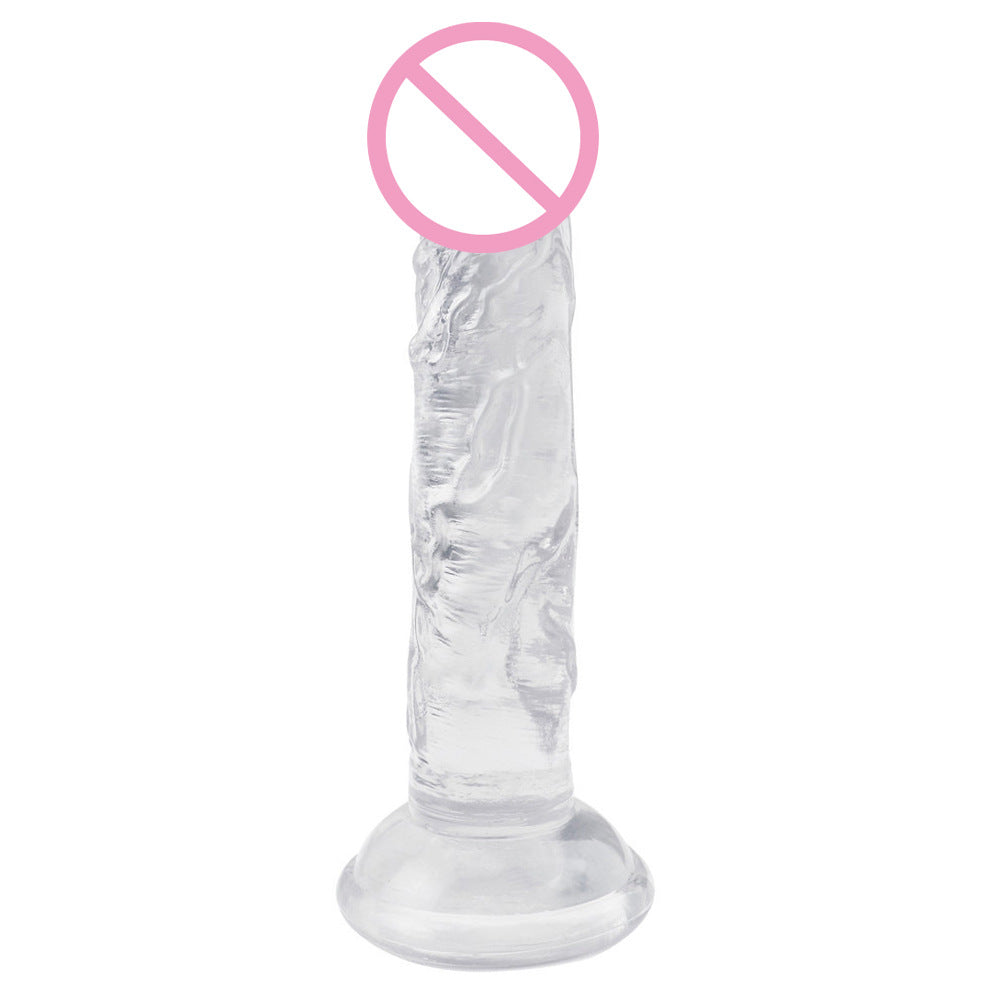 Love Spring Little Prince Egg-free Simulation Transparent Color Crystal Small Dick Adult Masturbator Sucker Dildo