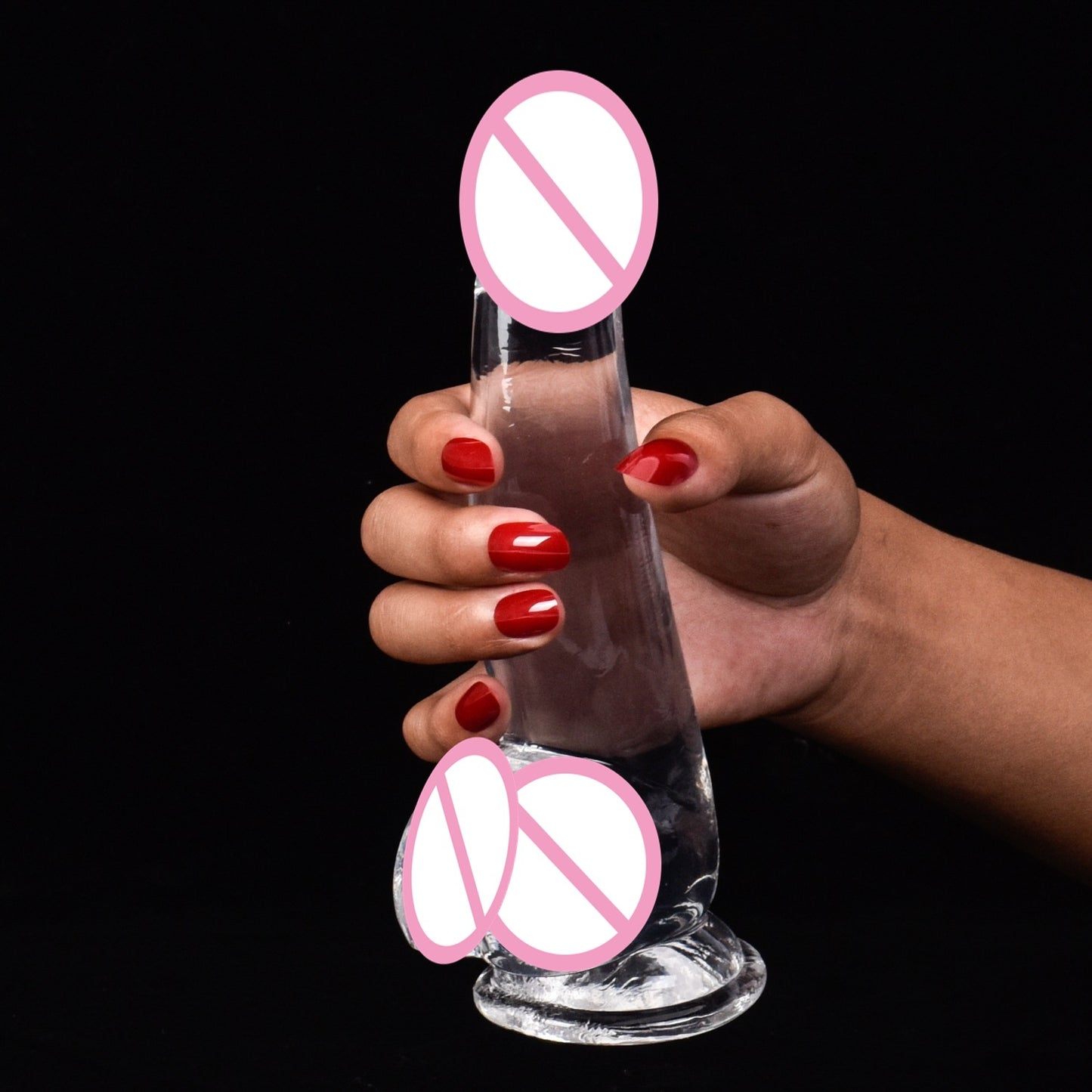Multicolor crystal penis women's transparent masturbation stick large medium small color sliding surface simulation dildo adult products