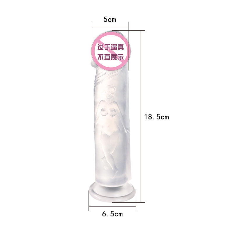 Egg-free penis, transparent silicone crystal simulation large female masturbation stick, dildo, adult sex toys wholesale