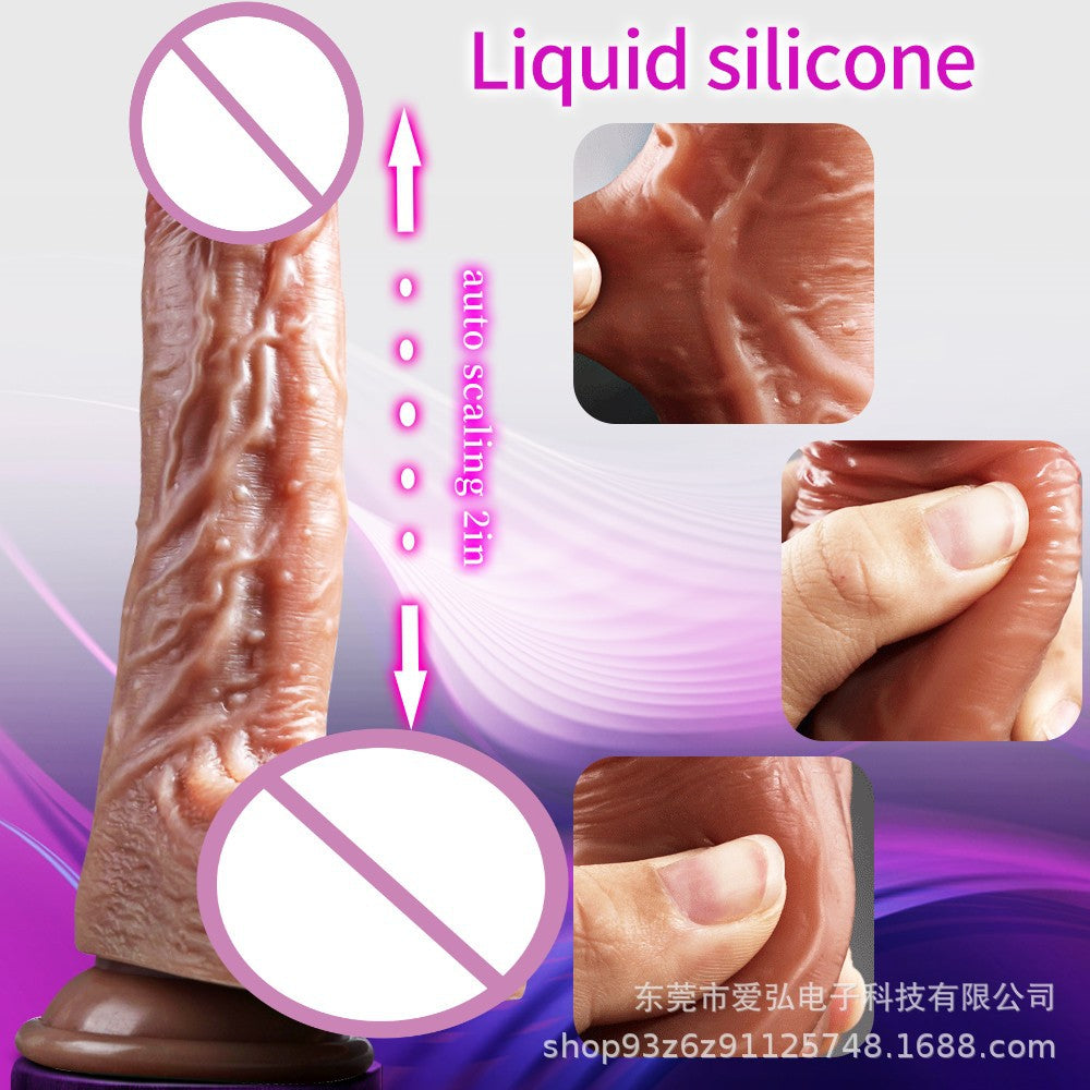 Foreign trade hot-selling simulation dildo telescopic vibration women's soft meat realistic masturbator adult fun cross-border products