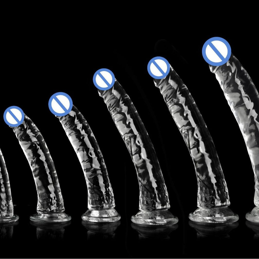 SNAILAGE classic simulated penis, eggless dildo, high-quality TPE material, crystal transparent white women