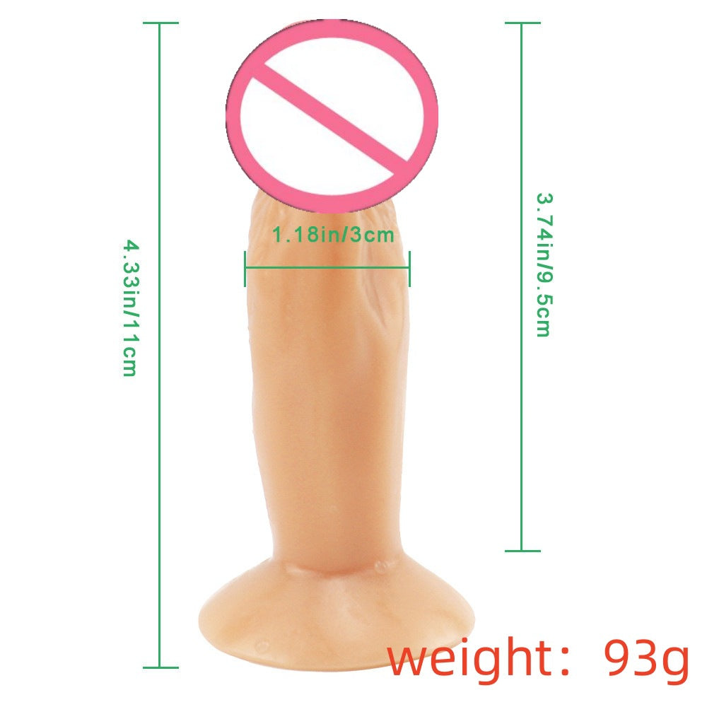 Little brother suction cup mini simulation small penis backyard anal plug super soft masturbator novice multi-colored crystal dildo