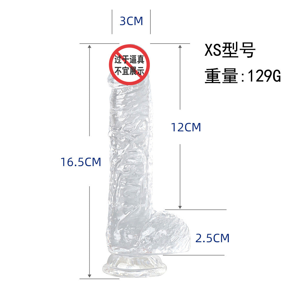 Masturbator female simulated penis sex toys manual dildo phantom transparent crystal TPE foreign trade hot sale