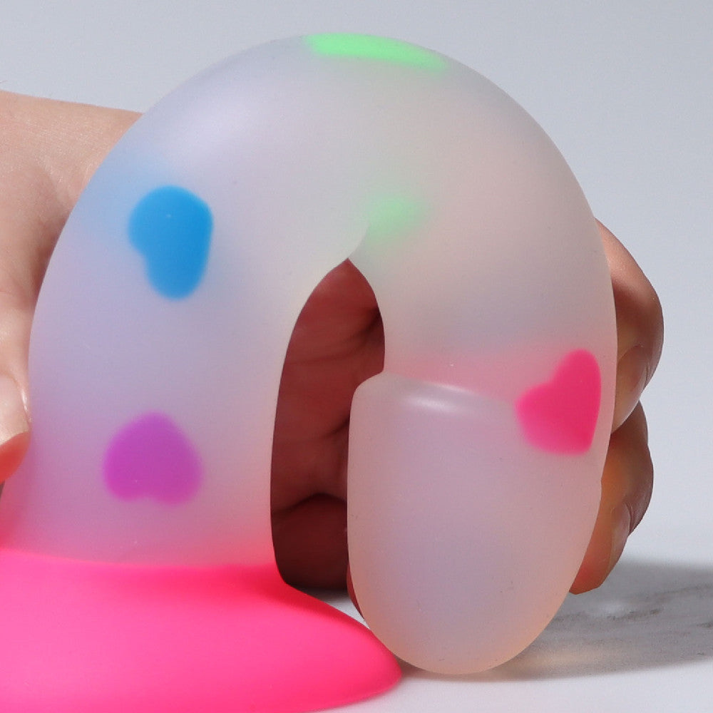 Jelly love luminous egg-free simulated penis male and female orgasm mixed color colorful silicone dildo sex products