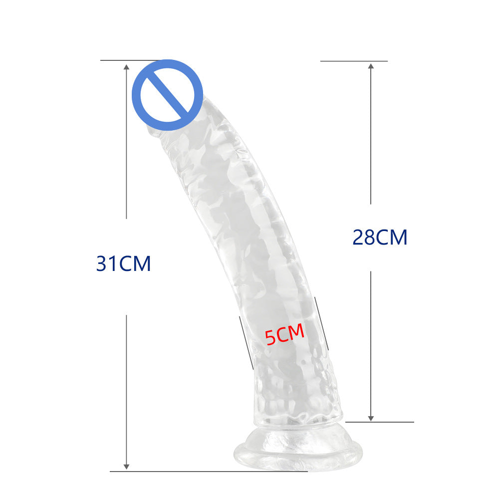 SNAILAGE classic simulated penis, eggless dildo, high-quality TPE material, crystal transparent white women