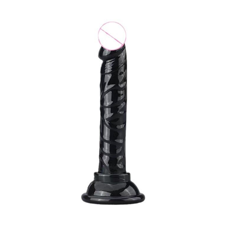 Simulated penis transparent crystal eggless dildo suction cup oversized thick backyard anal plug female masturbation stick