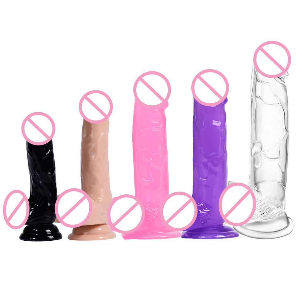 Female simulated penis crystal transparent dildo, adult female masturbator stick hot sale