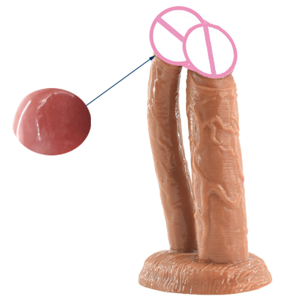 2021 new yin and anus dual-purpose one large and one small double-headed dragon dildo manual simulation penis adult sexual products