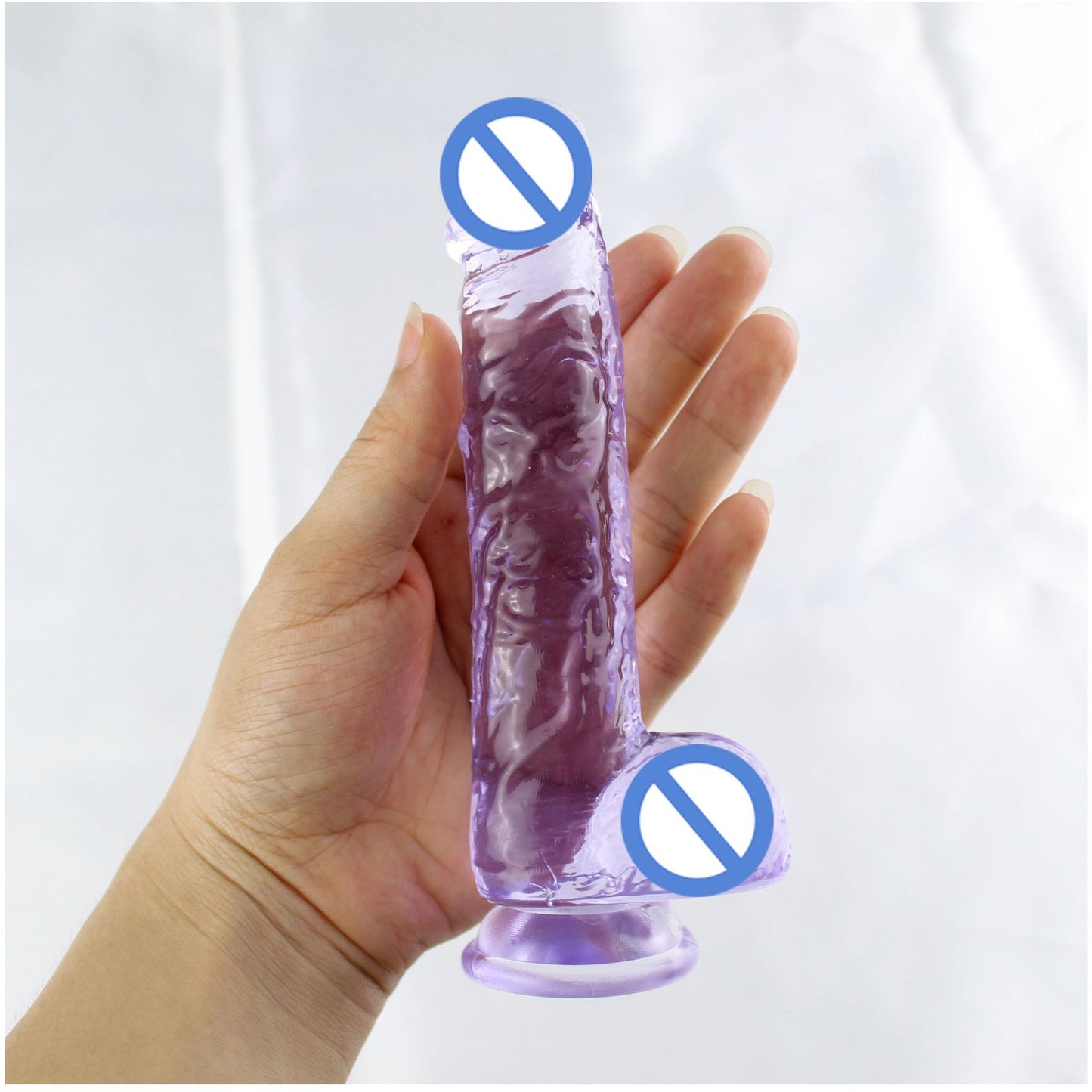 Masturbator female simulated penis sex toys manual dildo phantom transparent crystal TPE foreign trade hot sale