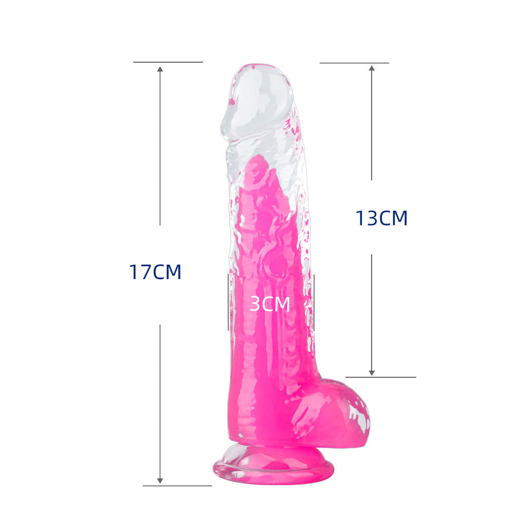 New double-layer two-color phantom simulation penis series fluorescent green phosphor female dildo Amazon hot-selling