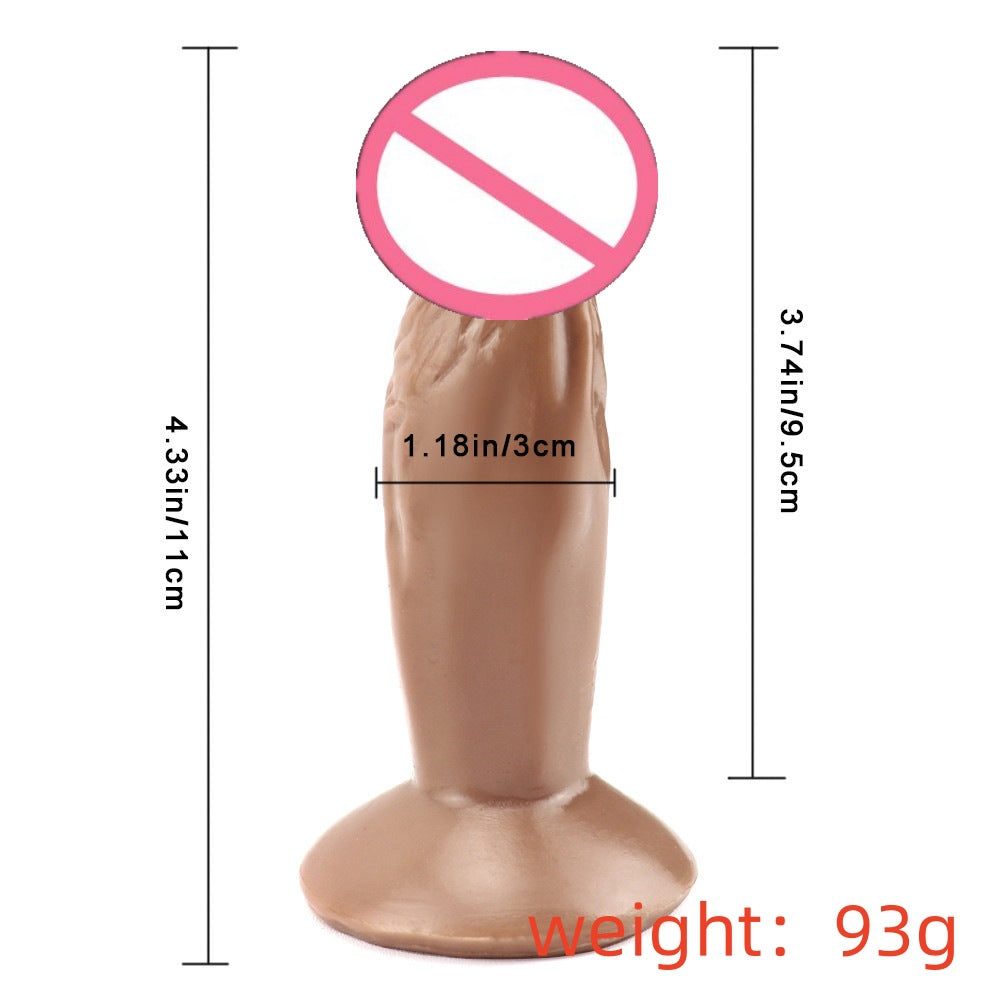Little brother suction cup mini simulation small penis backyard anal plug super soft masturbator novice multi-colored crystal dildo