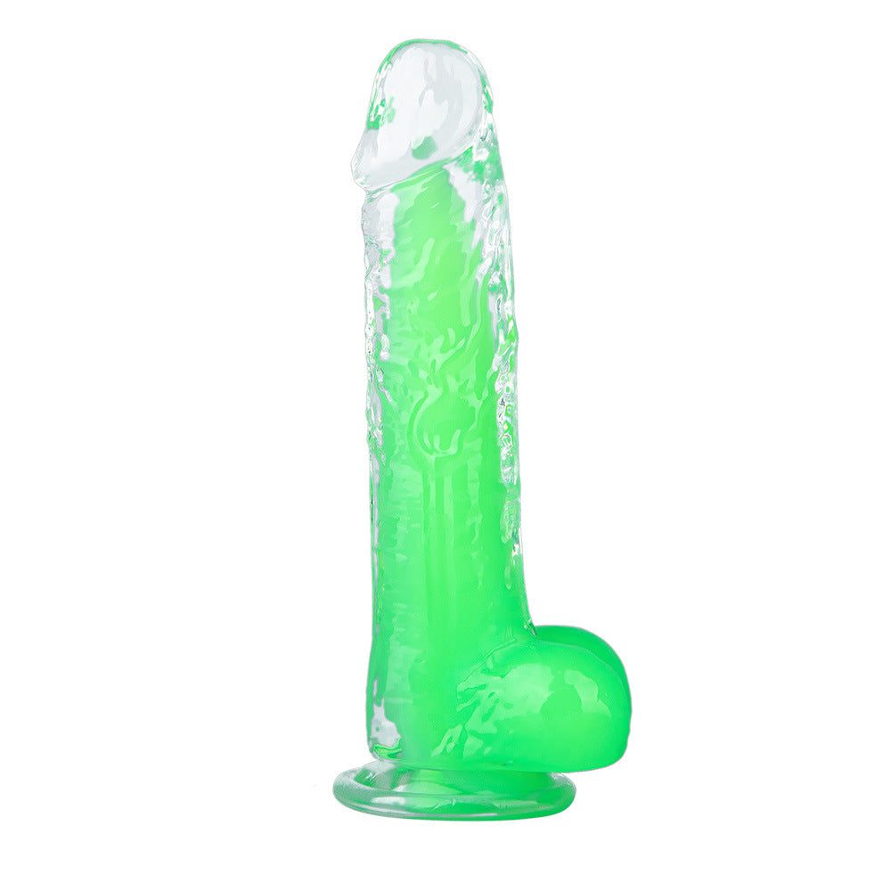 New double-layer two-color phantom simulation penis series fluorescent green phosphor female dildo Amazon hot-selling