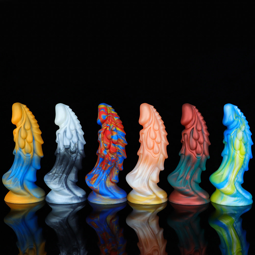 explosion multi-specification liquid silicone mixed color penis simulation special-shaped anal plug dildo female products wholesale