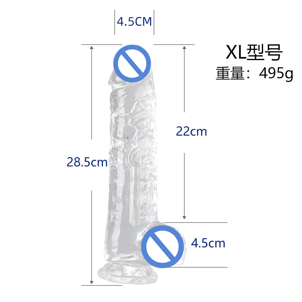 Masturbator female simulated penis sex toys manual dildo phantom transparent crystal TPE foreign trade hot sale