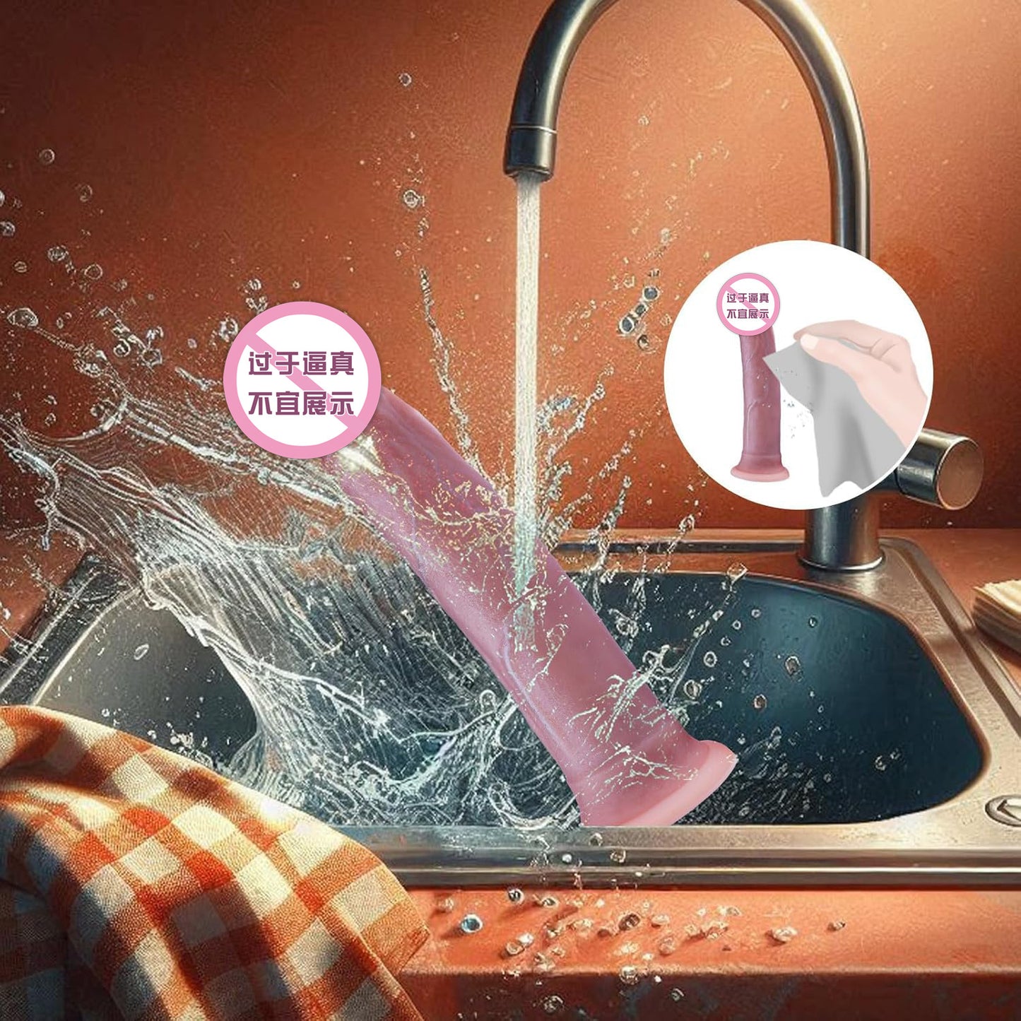 Manual penis female masturbator fake penis soft meat realistic with suction cup liquid silicone simulation adult toy