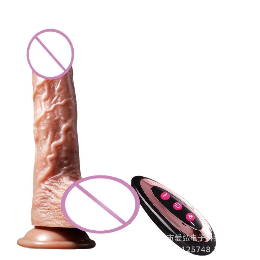 Foreign trade hot-selling simulation dildo telescopic vibration women's soft meat realistic masturbator adult fun cross-border products
