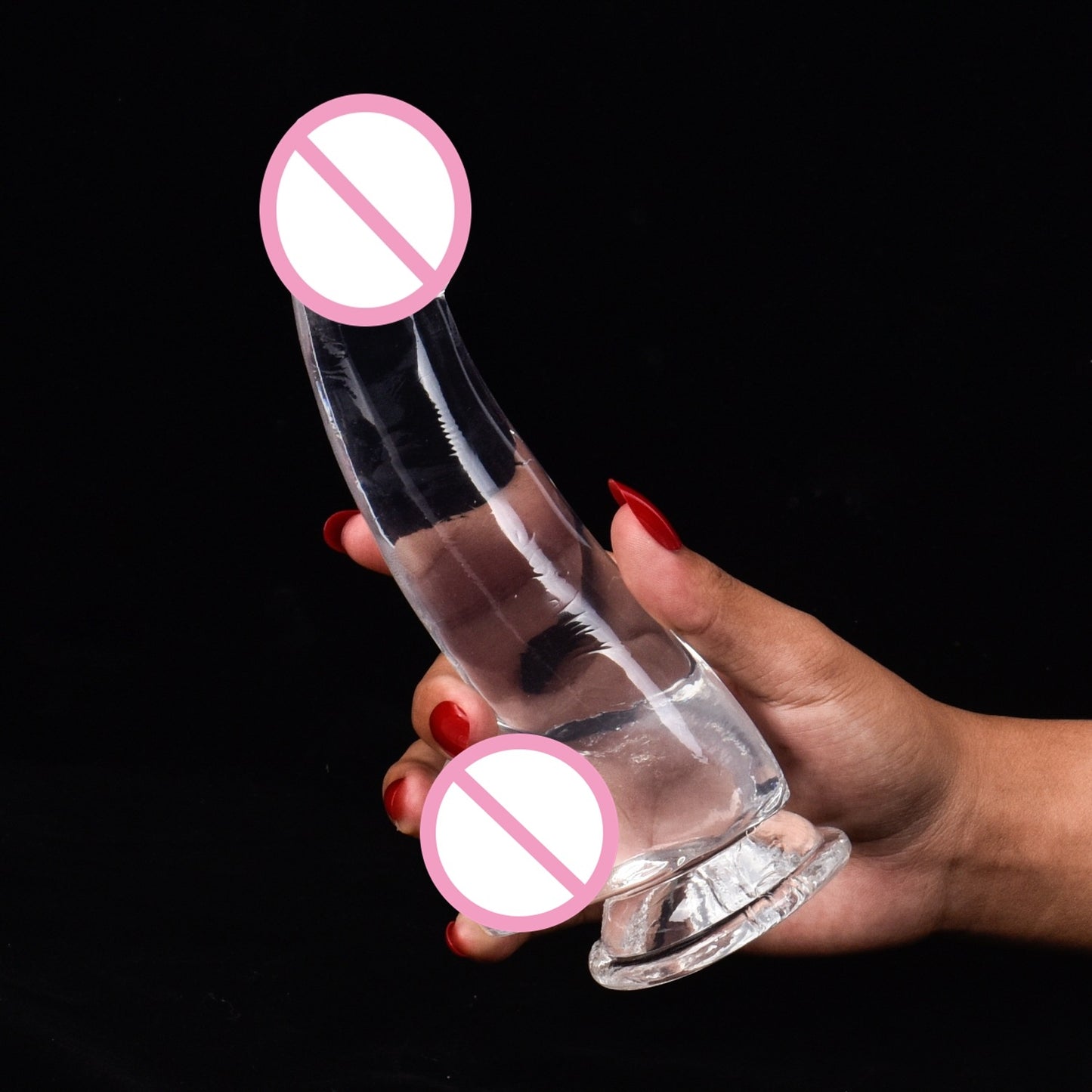 Multicolor crystal penis women's transparent masturbation stick large medium small color sliding surface simulation dildo adult products