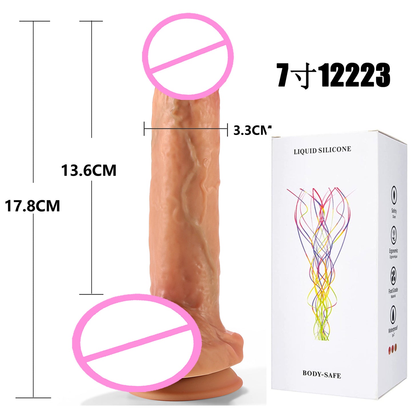 Female masturbation sex toy oversized silicone penis soft meat realistic fake penis adult sex toys fake jj wholesale